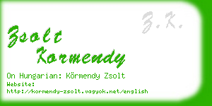 zsolt kormendy business card